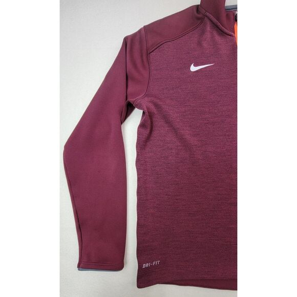 Nike Virginia Tech Hokies Maroon DRY-FIT Long Sleeve Half-Zip Mens M Pullover - Picture 3 of 11